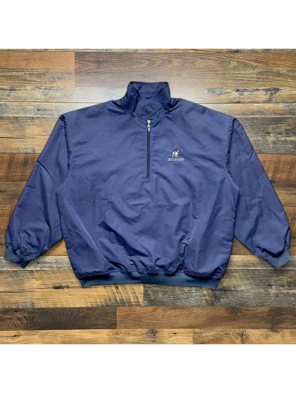 Vintage 90s Big Dogs Quarter Zip Windbreaker Jacket Size Medium